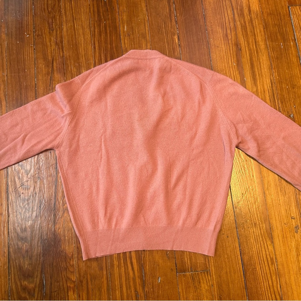 Cropped Pink Cashmere Sweater Vintage 1950’s M/L - Picture 2 of 6